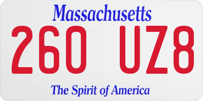 MA license plate 260UZ8
