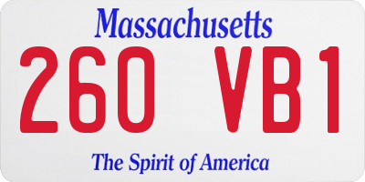 MA license plate 260VB1