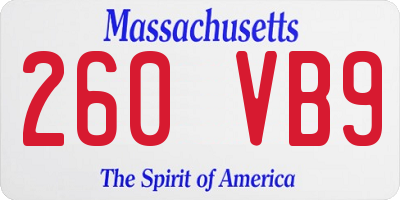 MA license plate 260VB9