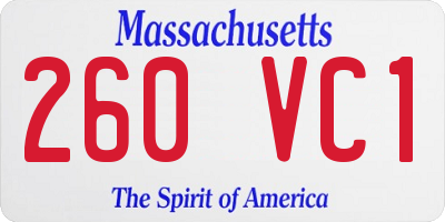 MA license plate 260VC1