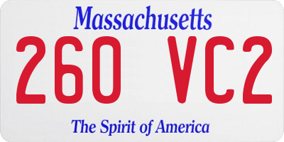 MA license plate 260VC2