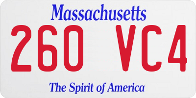 MA license plate 260VC4