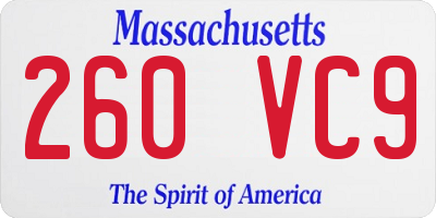 MA license plate 260VC9