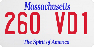 MA license plate 260VD1