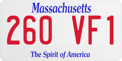 MA license plate 260VF1