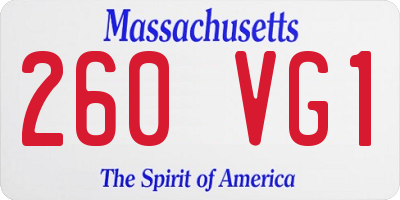 MA license plate 260VG1
