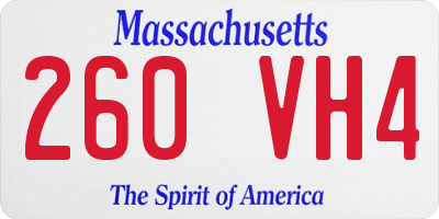 MA license plate 260VH4
