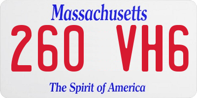 MA license plate 260VH6