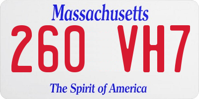 MA license plate 260VH7