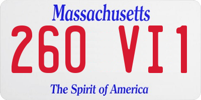 MA license plate 260VI1