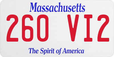 MA license plate 260VI2
