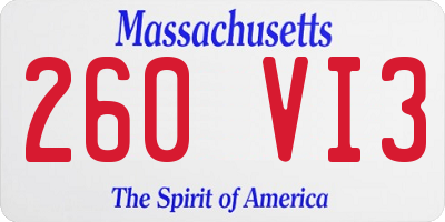 MA license plate 260VI3