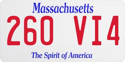 MA license plate 260VI4