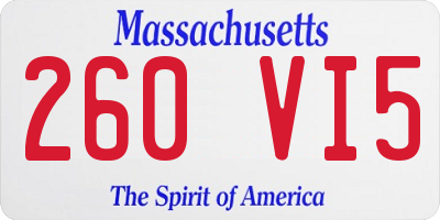 MA license plate 260VI5
