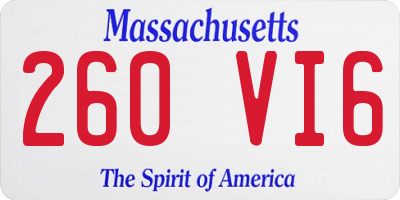 MA license plate 260VI6