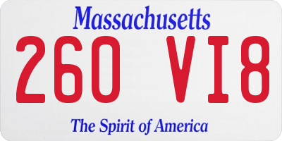 MA license plate 260VI8