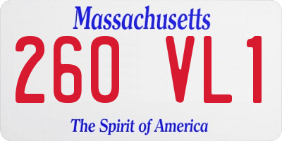MA license plate 260VL1