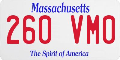 MA license plate 260VM0