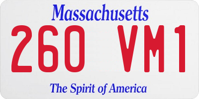 MA license plate 260VM1