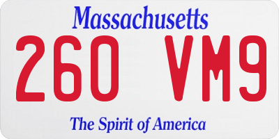 MA license plate 260VM9