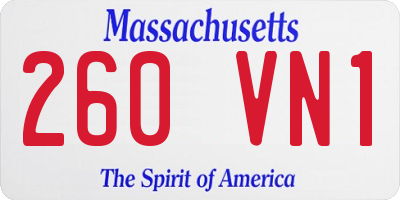 MA license plate 260VN1