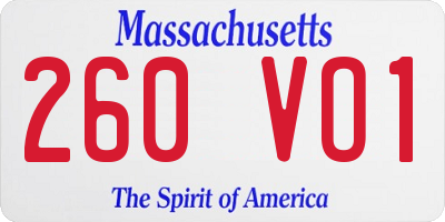 MA license plate 260VO1