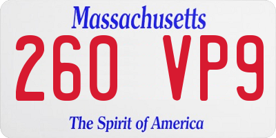 MA license plate 260VP9
