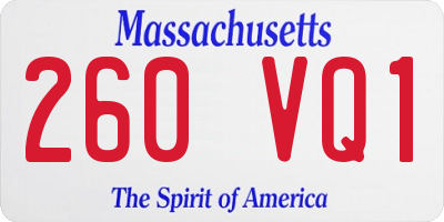MA license plate 260VQ1
