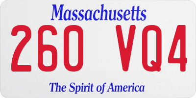 MA license plate 260VQ4