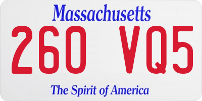 MA license plate 260VQ5