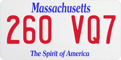 MA license plate 260VQ7