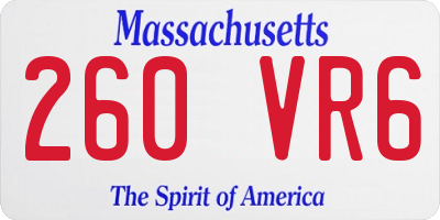 MA license plate 260VR6