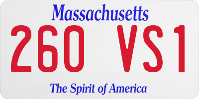 MA license plate 260VS1