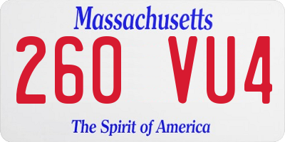 MA license plate 260VU4