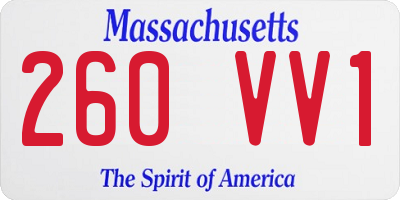 MA license plate 260VV1