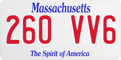 MA license plate 260VV6