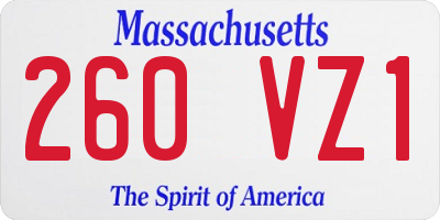 MA license plate 260VZ1