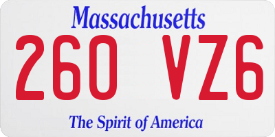 MA license plate 260VZ6