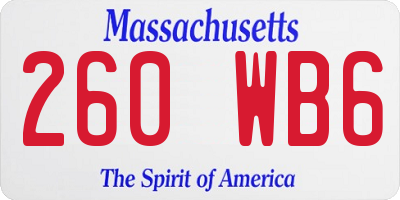 MA license plate 260WB6