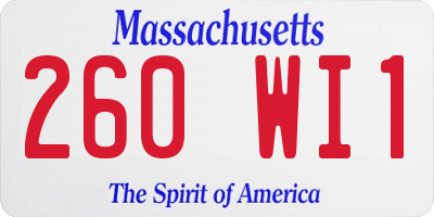 MA license plate 260WI1