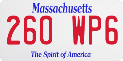 MA license plate 260WP6