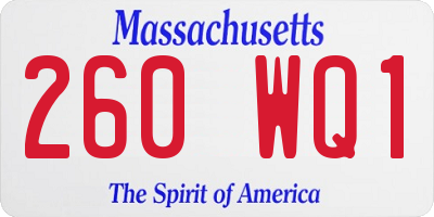 MA license plate 260WQ1