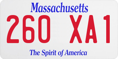 MA license plate 260XA1