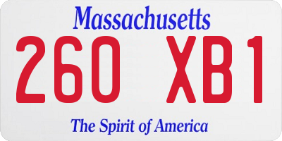 MA license plate 260XB1