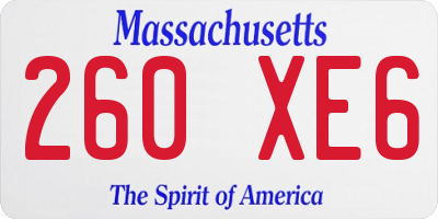 MA license plate 260XE6