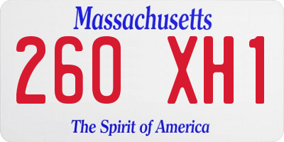MA license plate 260XH1
