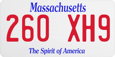 MA license plate 260XH9