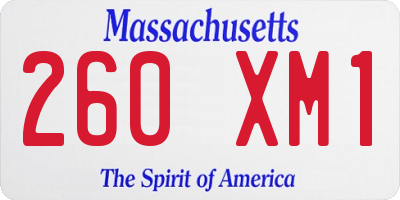 MA license plate 260XM1