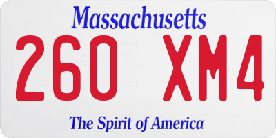 MA license plate 260XM4