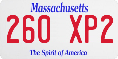 MA license plate 260XP2